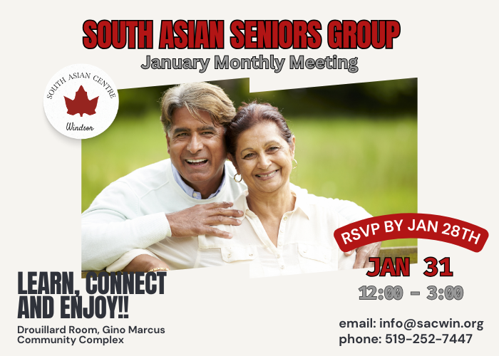 South Asian Seniors Group- January Meeting