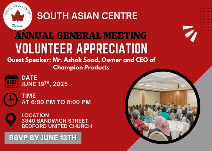 You're Invited: SACW's Annual General Meeting & Volunteer Appreciation Event