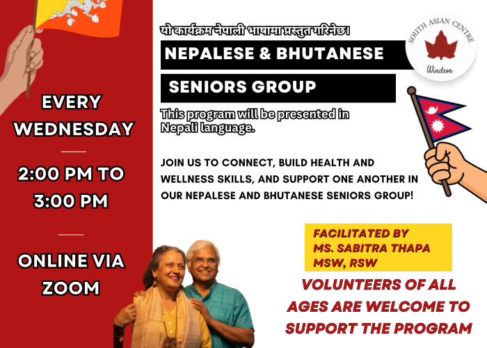 New Program Launch: Nepalese & Bhutanese Seniors Group in Windsor